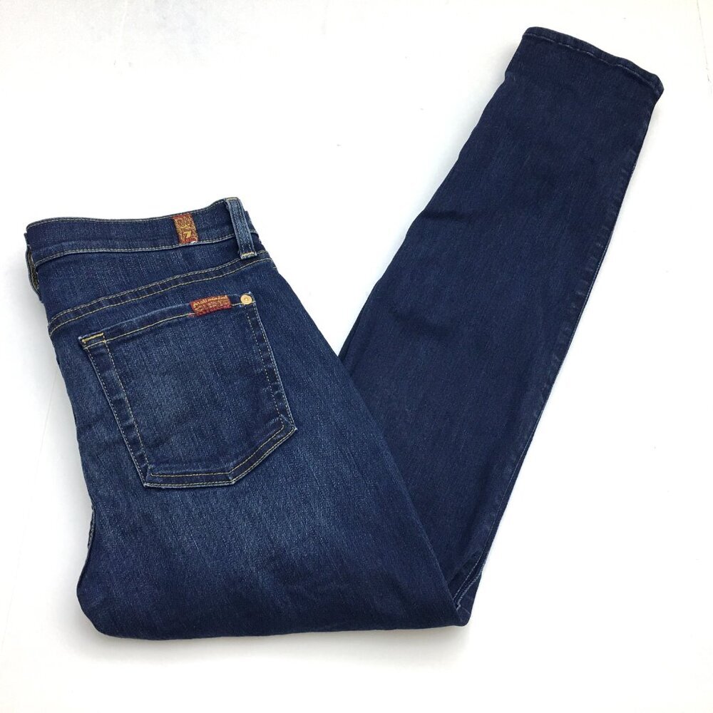7 For All Mankind Jeans The Slim Cigarette Skinny Stretch Dark Wash size 29 - Picture 8 of 8